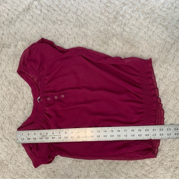 Max Love Silk Blend Sheer Top Women’s Small Pink Y2K - Picture 7 of 7